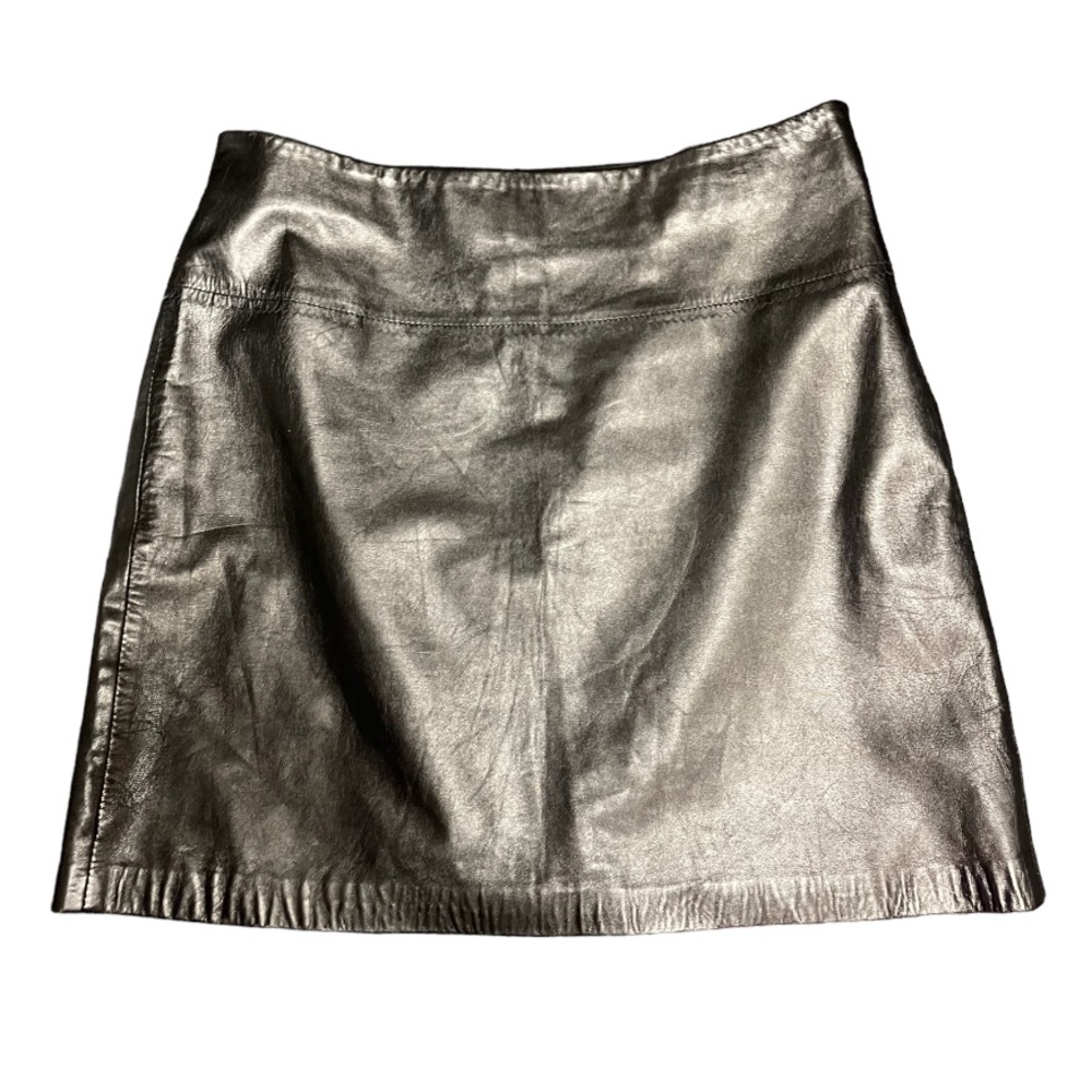 Cache Genuine Leather Skirt Short size 6 Black